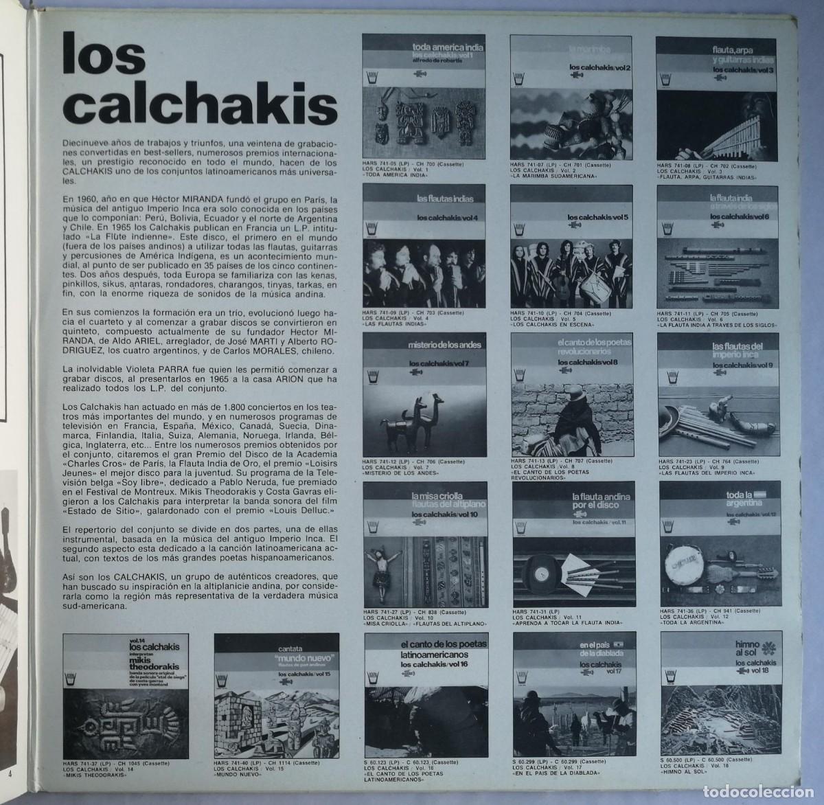 Discos de vinilo: Los Calchakis, Disco De Oro, Arion &ndash; S 60.534 - Foto 2