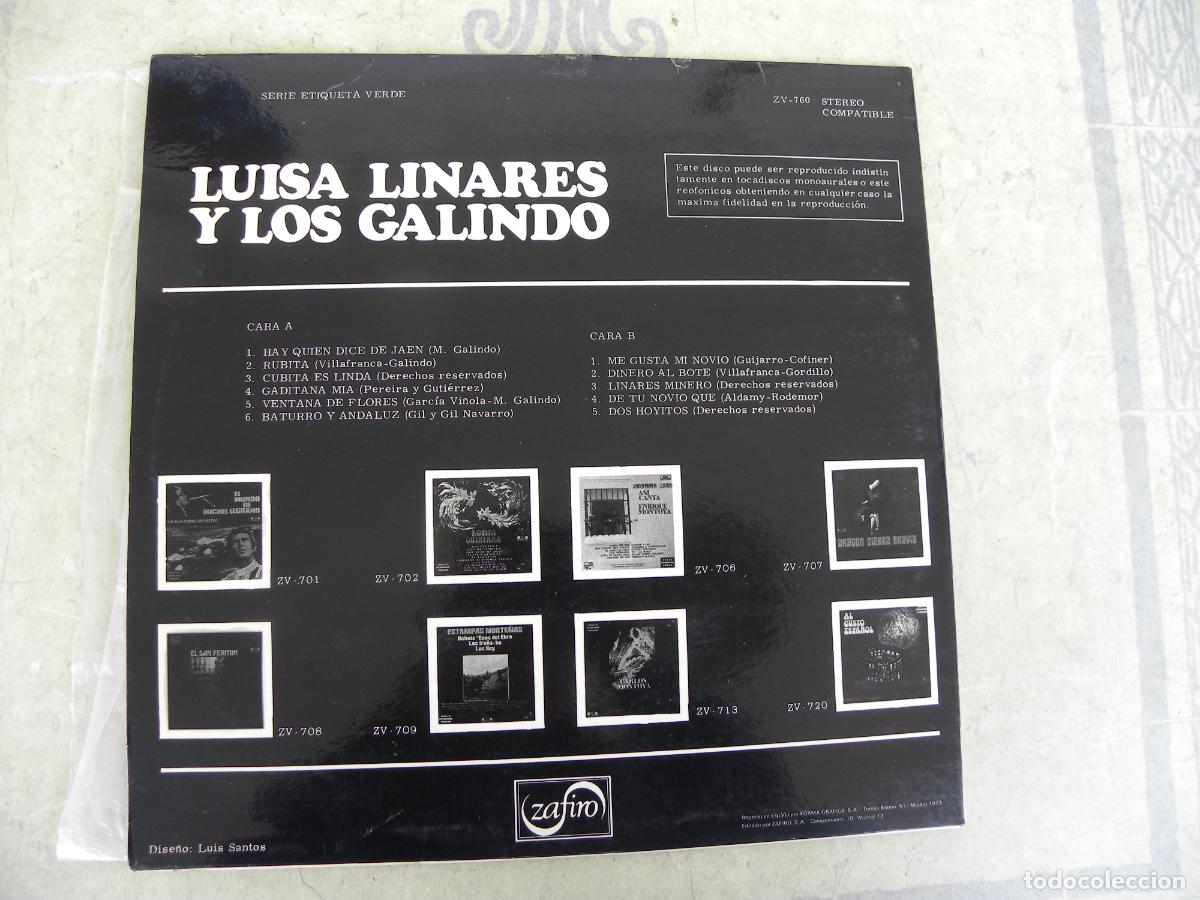 Discos de vinilo: LUISA LINARES Y LOS GALINDO -LP 1978 - Foto 2