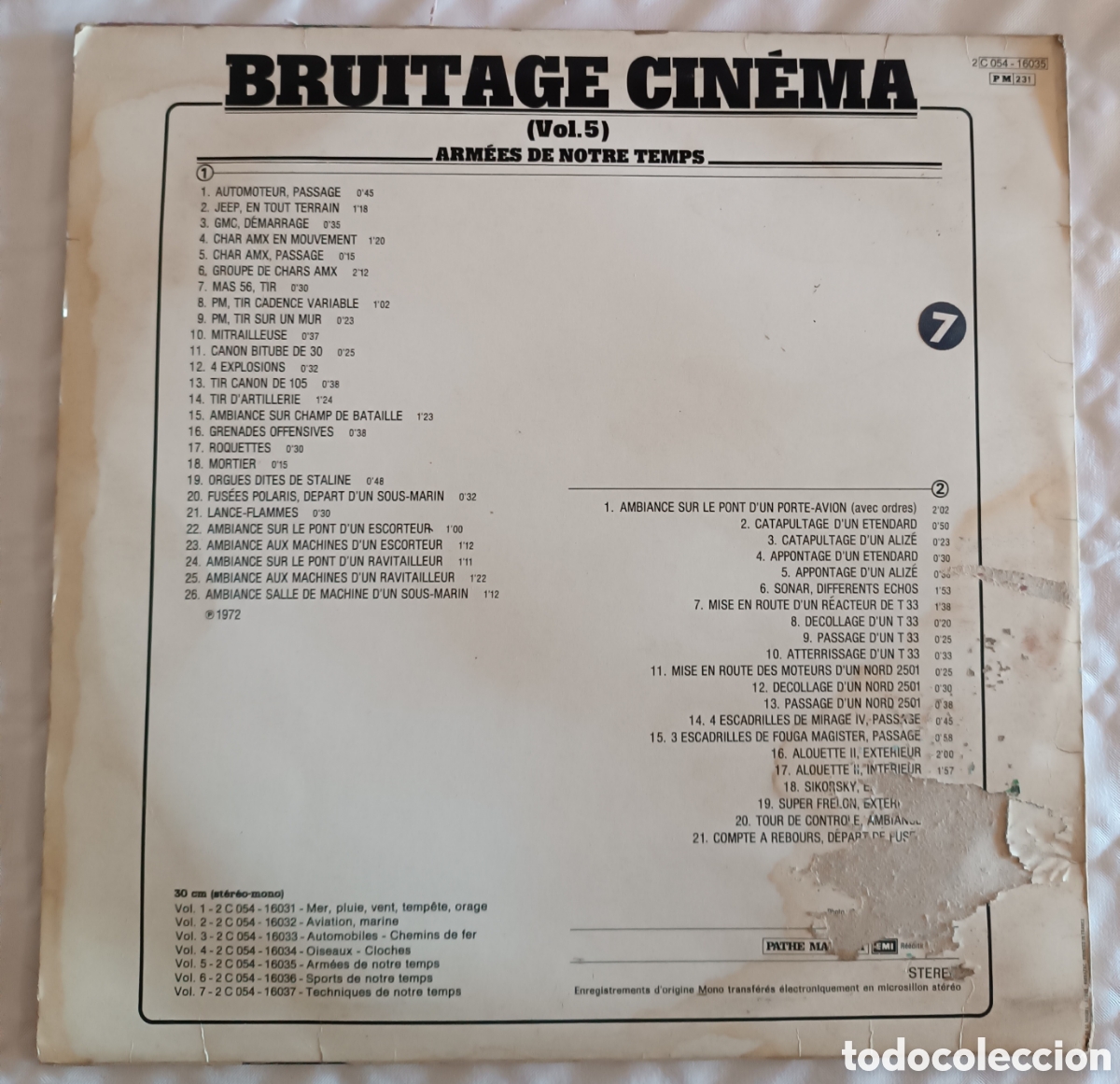 Discos de vinilo: BRUITAGE CINEMA, Armees de Notre Temps, vol. 5. - Foto 2