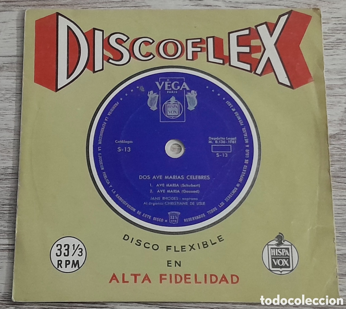 Discos de vinilo: DISCOFLEX - DOS AVE MARIAS CELEBRES - HISPAVOX 1961 - Foto 1