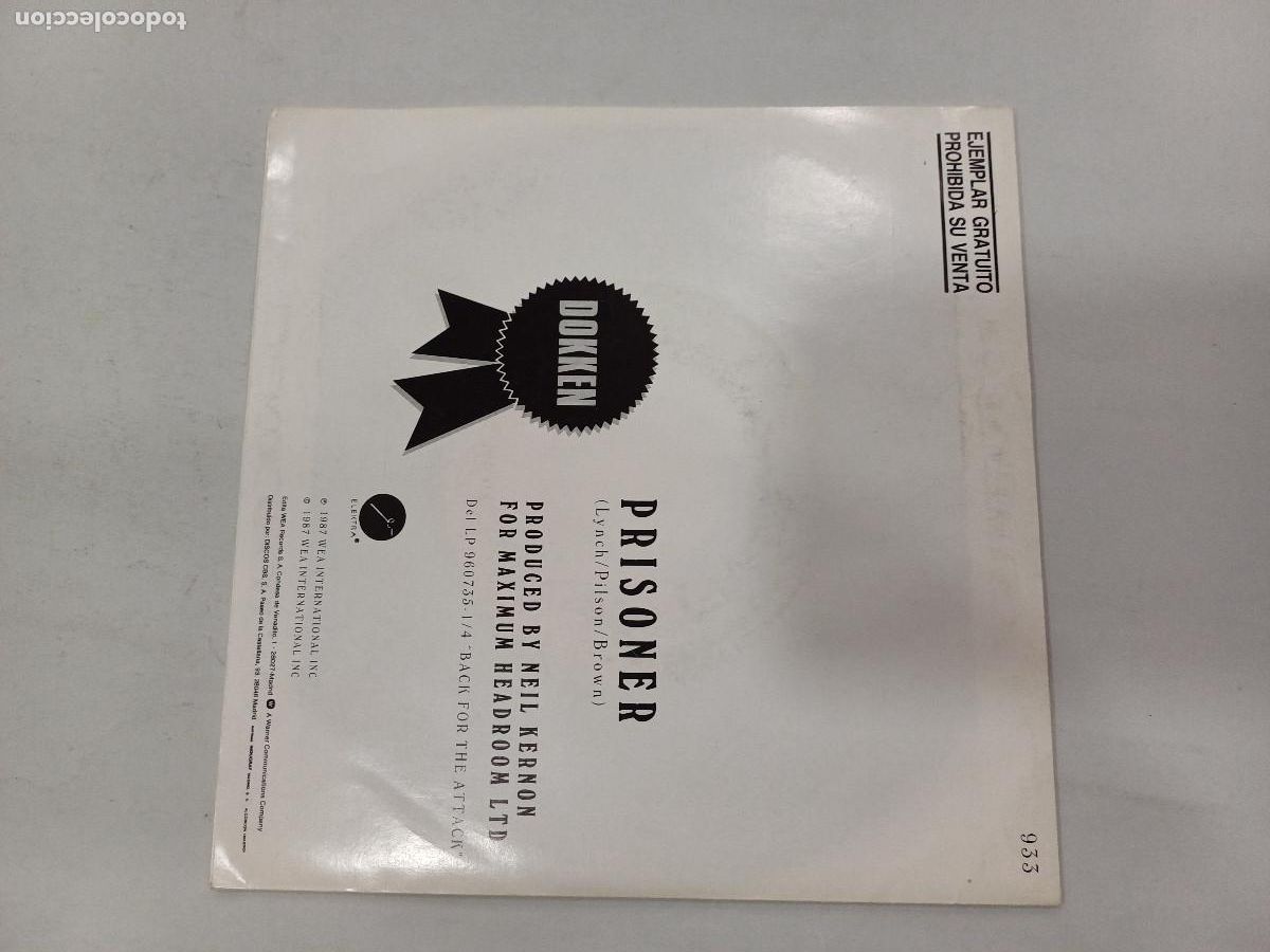 Discos de vinilo: DOKKEN/PRISONER/SINGLE METAL PROMOCIONAL. - Foto 3