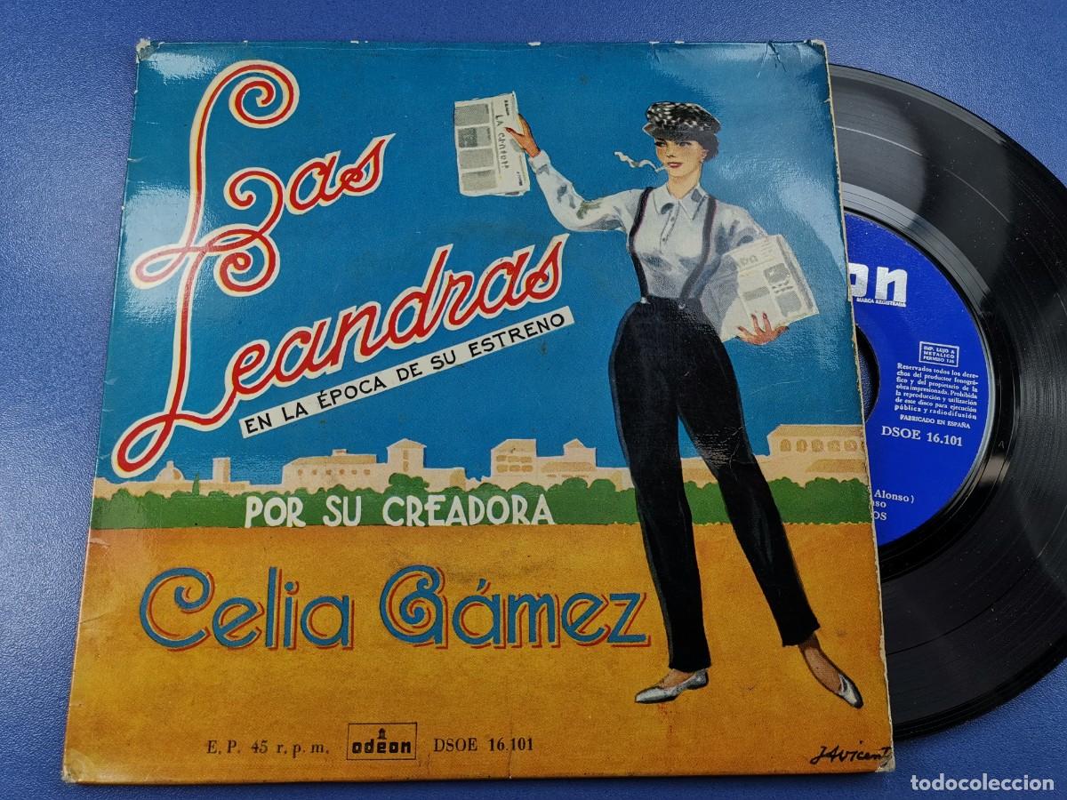 Discos de vinilo: LAS LEANDRAS - CELIA G&Aacute;MEZ - SINGLE VINILO - EMI - 1958 - Foto 2
