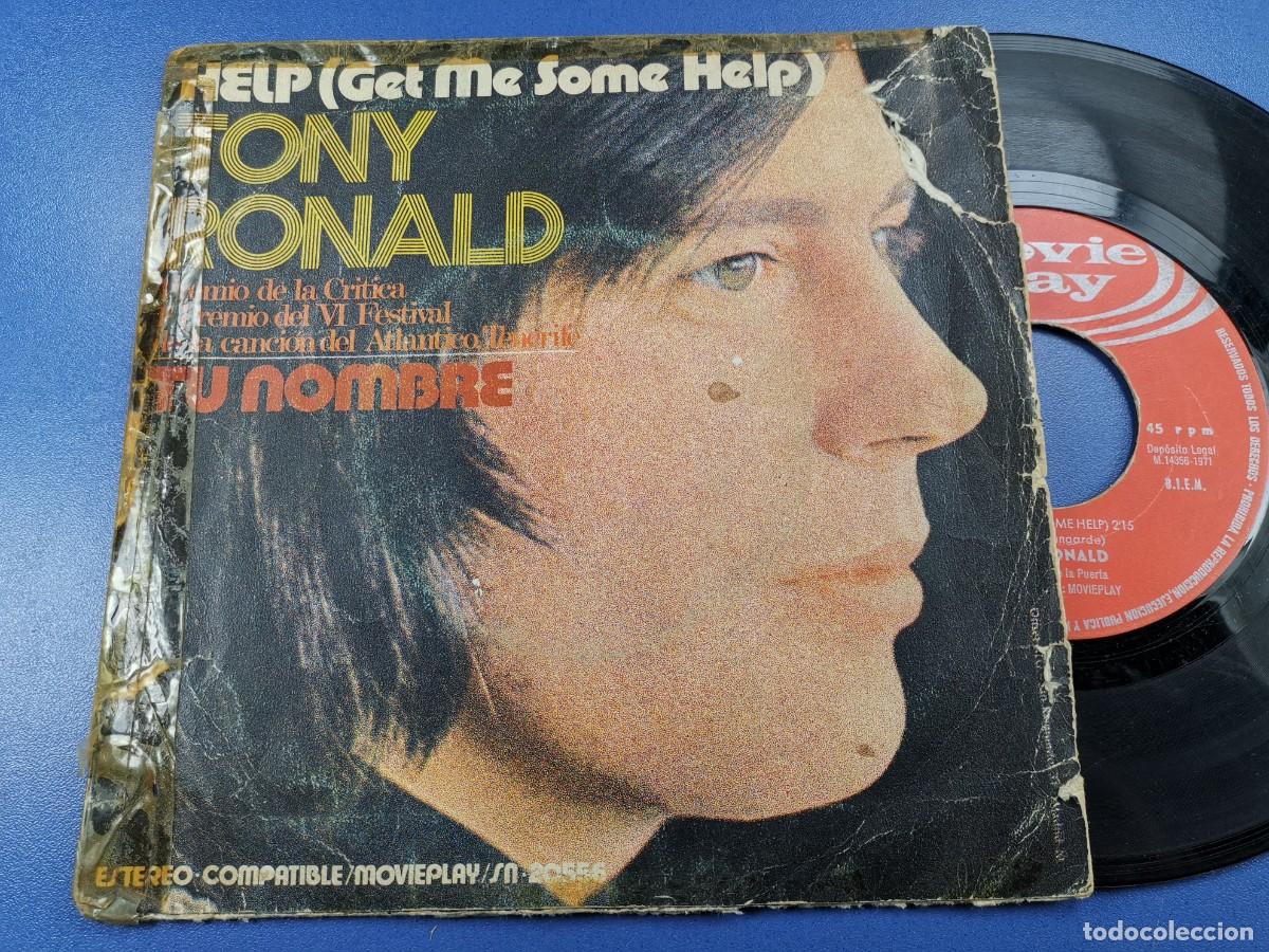 Discos de vinilo: TONY RONALD - HELP + TU NOMBRE - SG 1971 - Foto 2