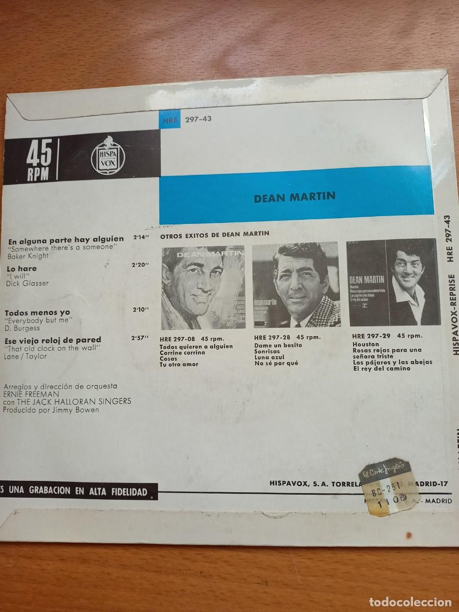 Discos de vinilo: DISCO VINILO DE 45 RPM DE DEAN MARTIN - Foto 2