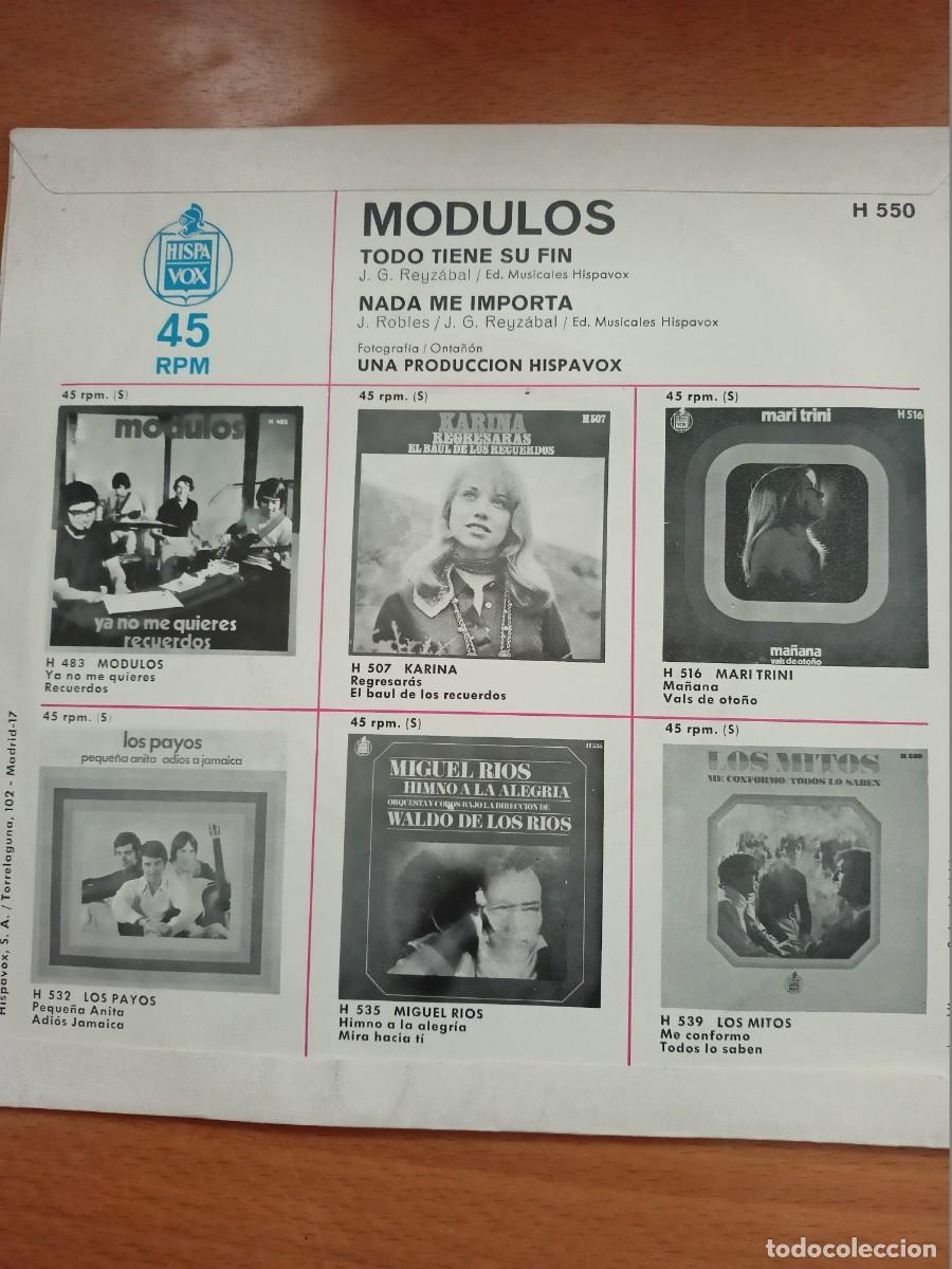 Discos de vinilo: DISCO VINILO DE 45 RPM DE MODULOS - Foto 2