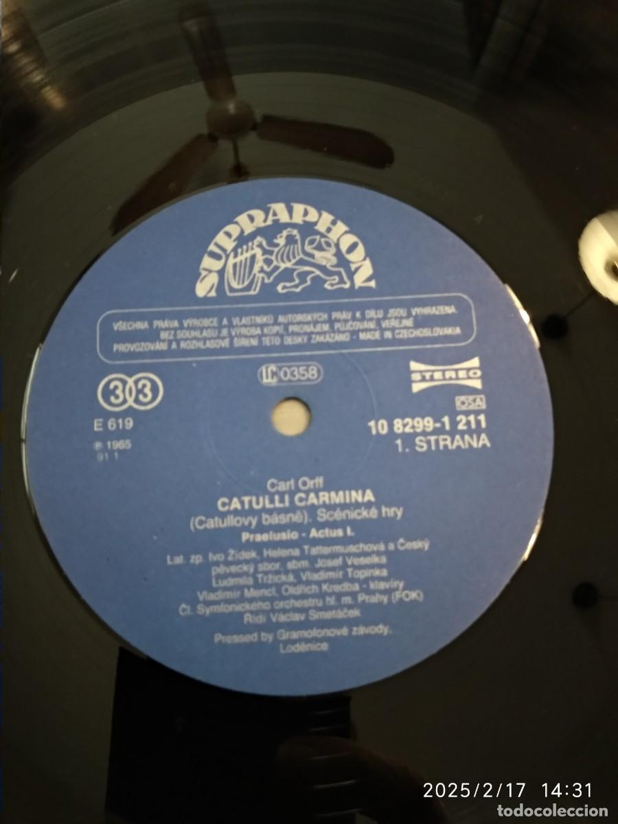 Discos de vinilo: CARL OFF - CATULLI-CARMINA SELLO SUPRAPHON - Foto 4