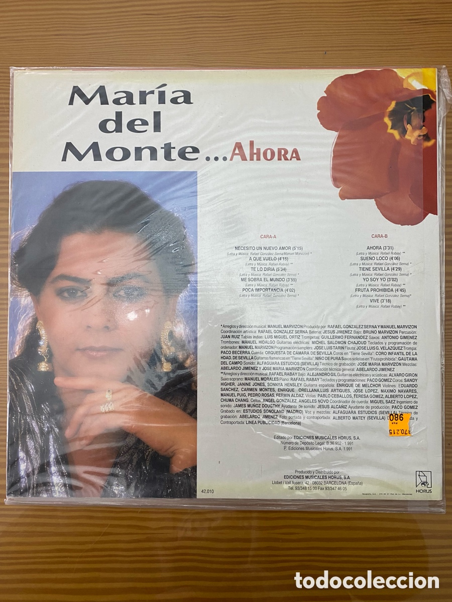Discos de vinilo: Sin uso !! Disco de vinilo Lp de Mar&iacute;a del Monte &ldquo;Ahora&rdquo; - Foto 2