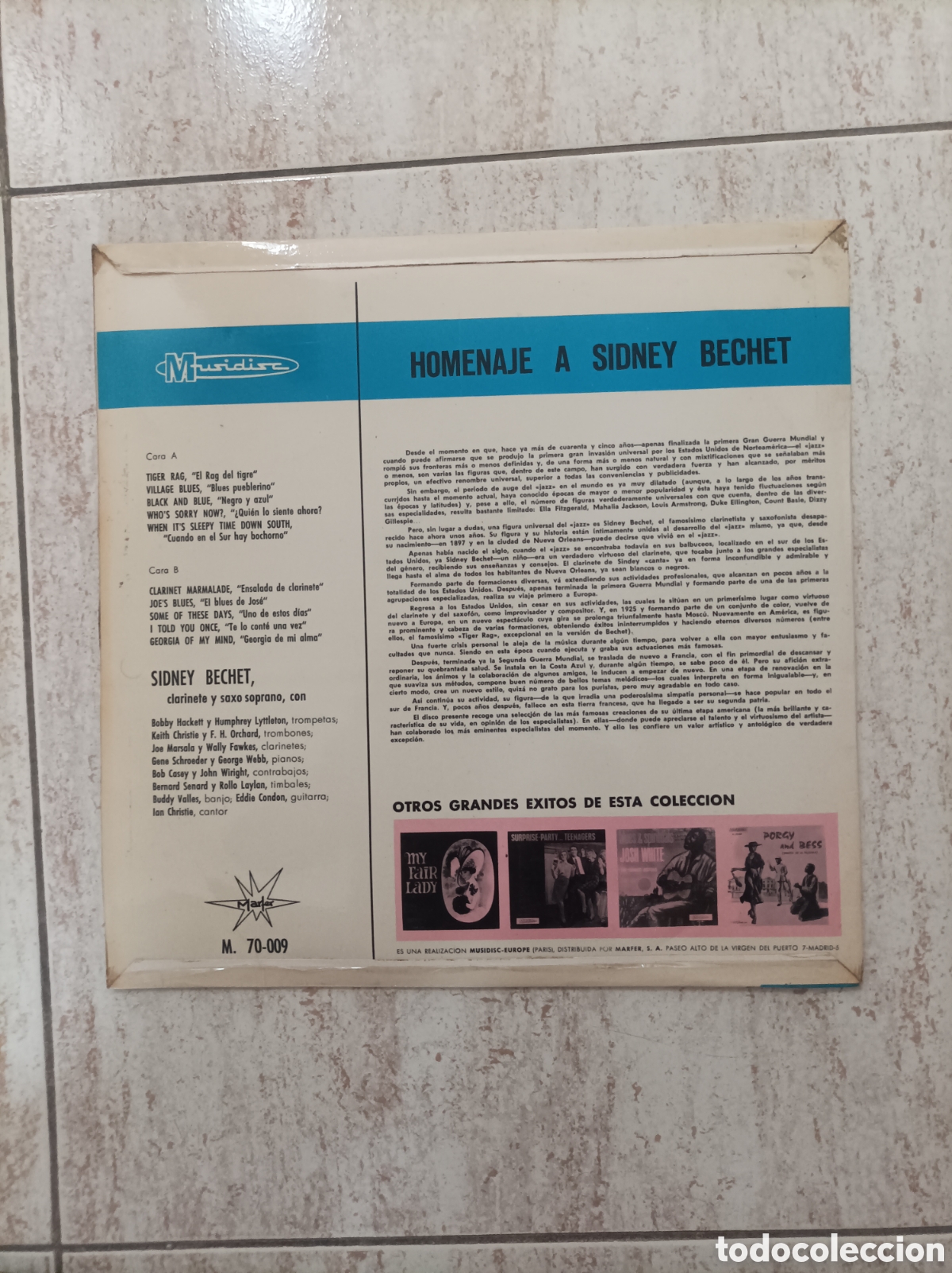 Discos de vinilo: SIDNEY BECHET - HOMENAJE A SIDNEY BECHET - Foto 2