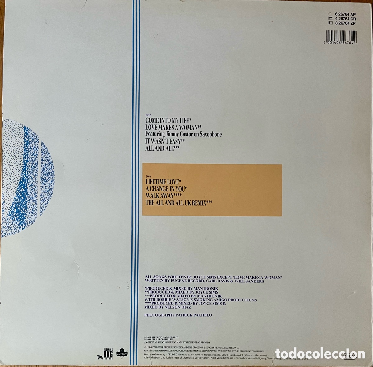 Discos de vinilo: JOYCE SIMS Come into my life 1987 - Foto 2
