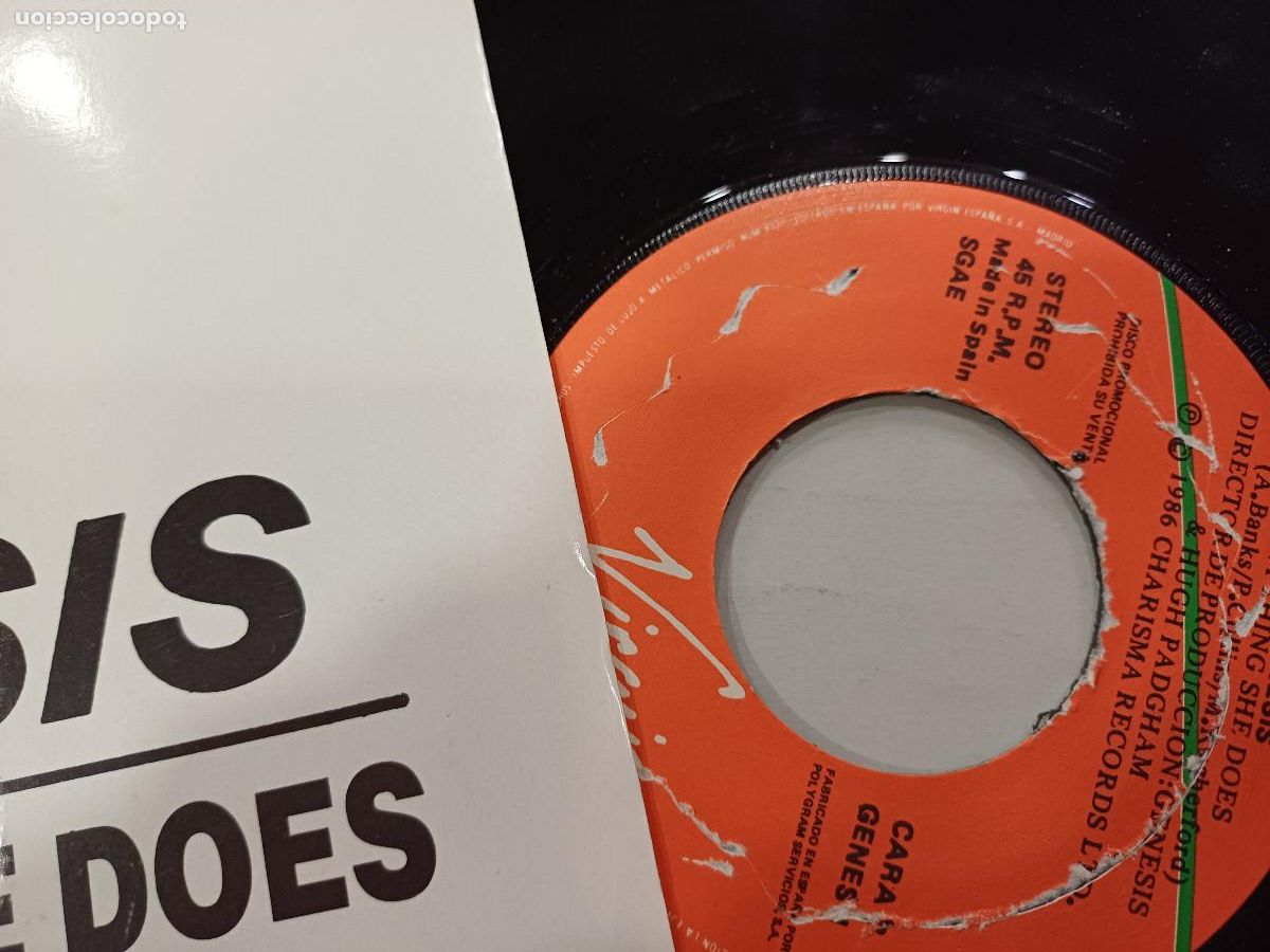Discos de vinilo: GENESIS/ANYTHING SHE DOES/SINGLE PROMOCIONAL. - Foto 2