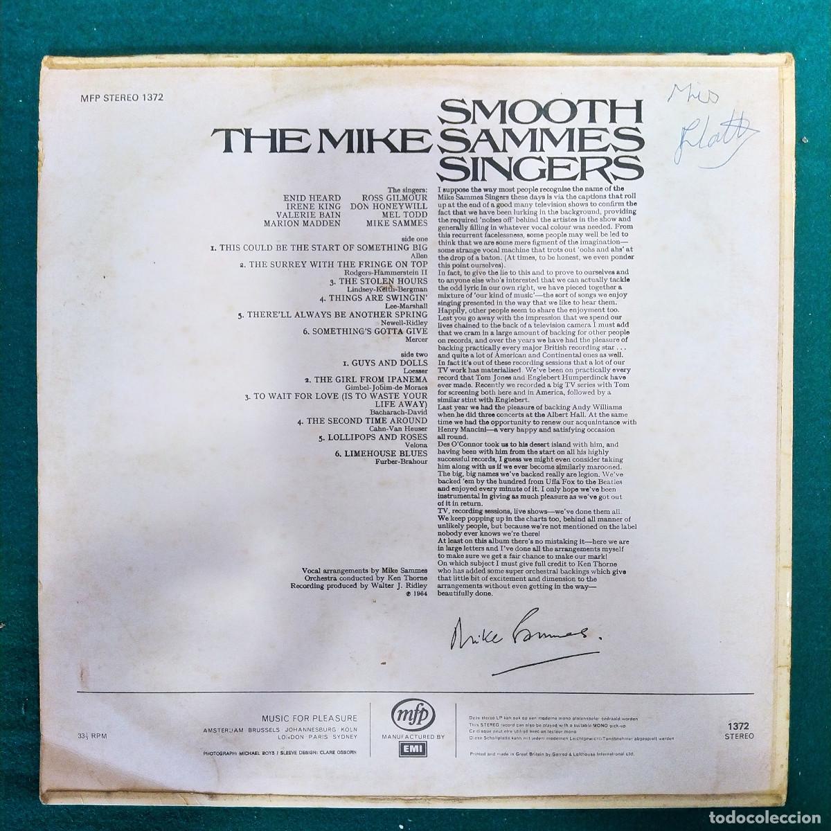 Discos de vinilo: The Mike Sammes Singers &ndash; Smooth - Foto 2