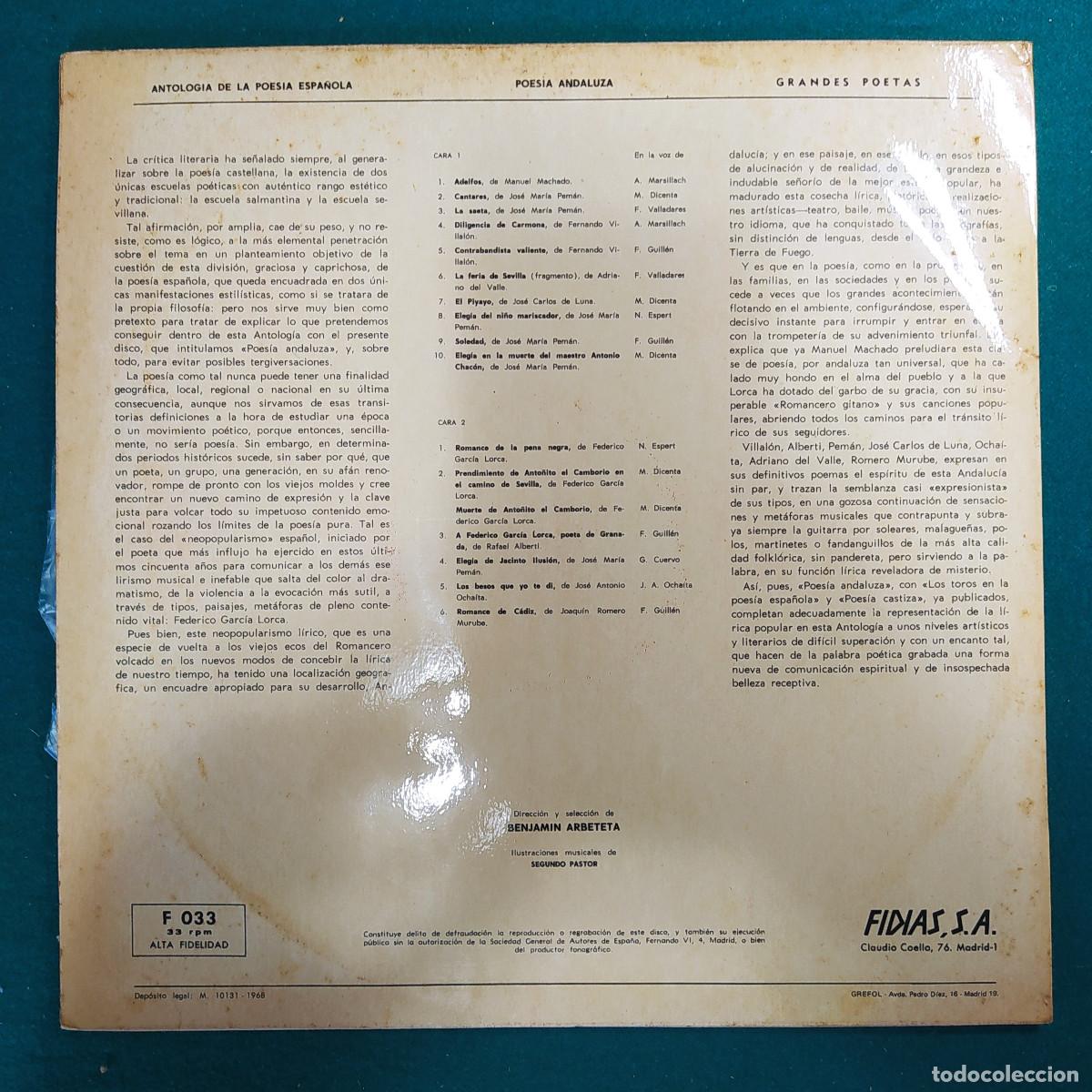 Discos de vinilo: Poesia Andaluza 1968 - Foto 2