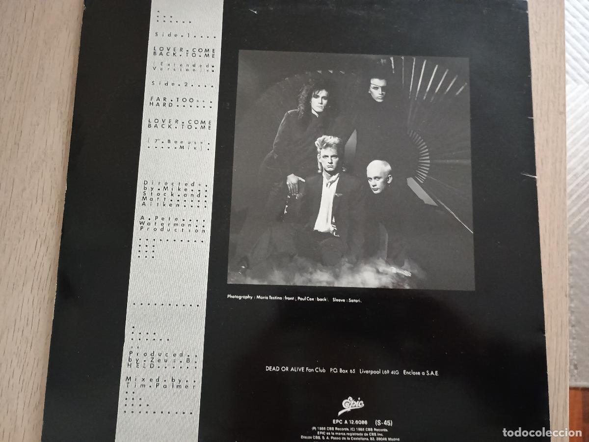 Discos de vinilo: Dead Or Alive Lover Come Back To Me (Extended Version), 1985 Electronic Synth-pop, Disco - Foto 4