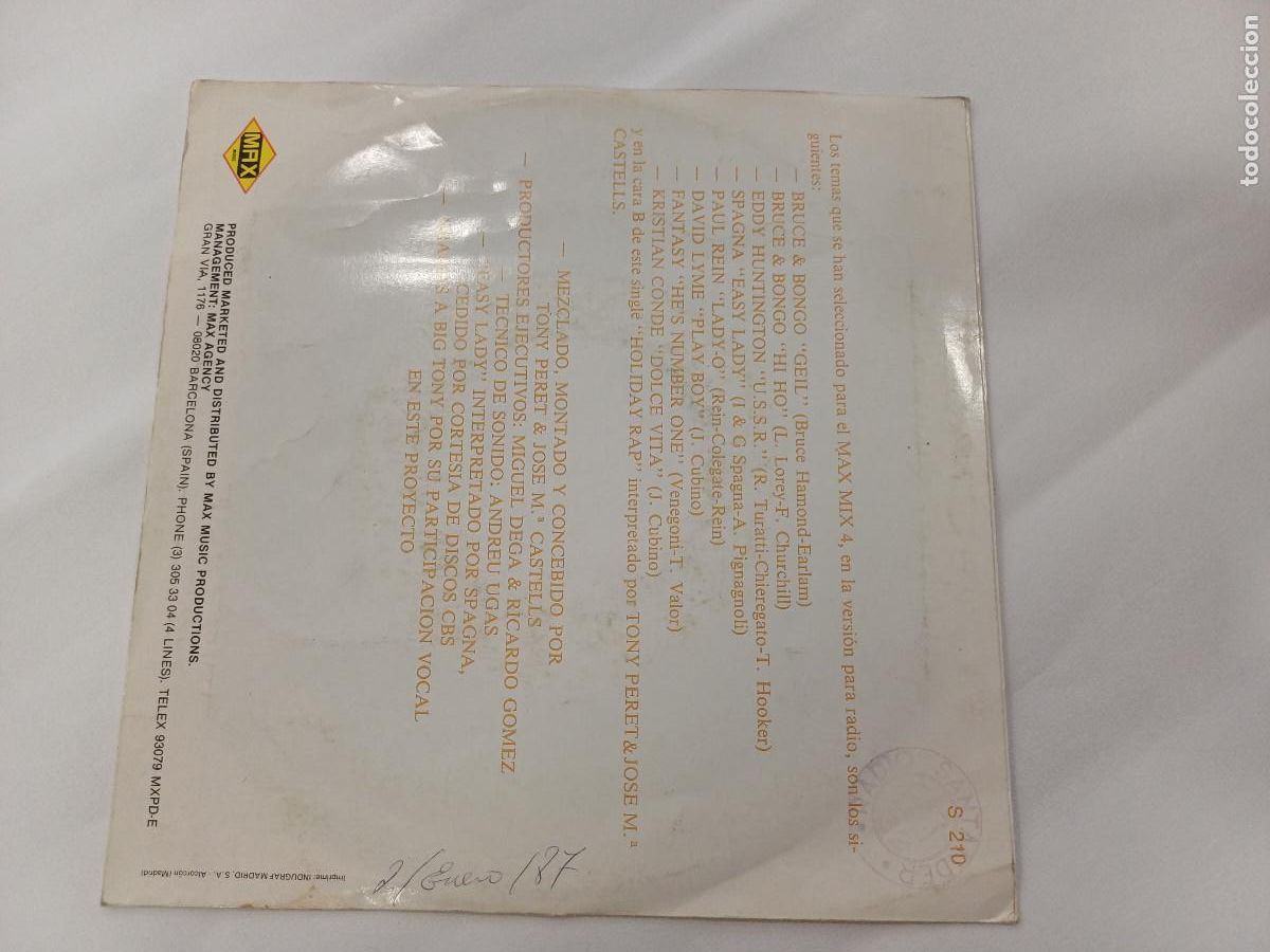 Discos de vinilo: MAX MIX 4/RADIO VERSION/SINGLE PROMOCIONAL. - Foto 3