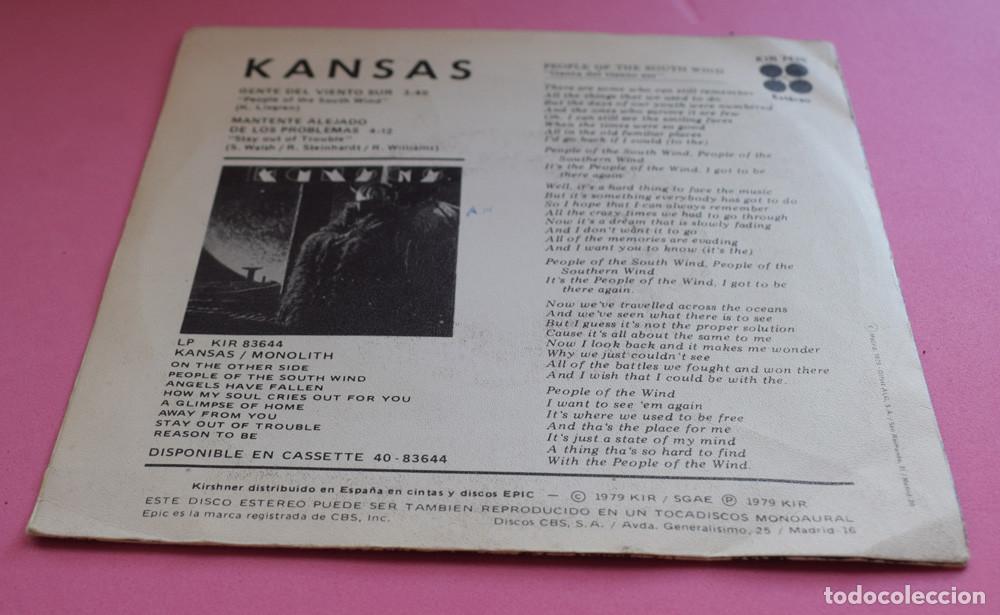 Discos de vinilo: KANSAS - GENTE DEL VIENTO SUR - SINGLE 1979 - Foto 4