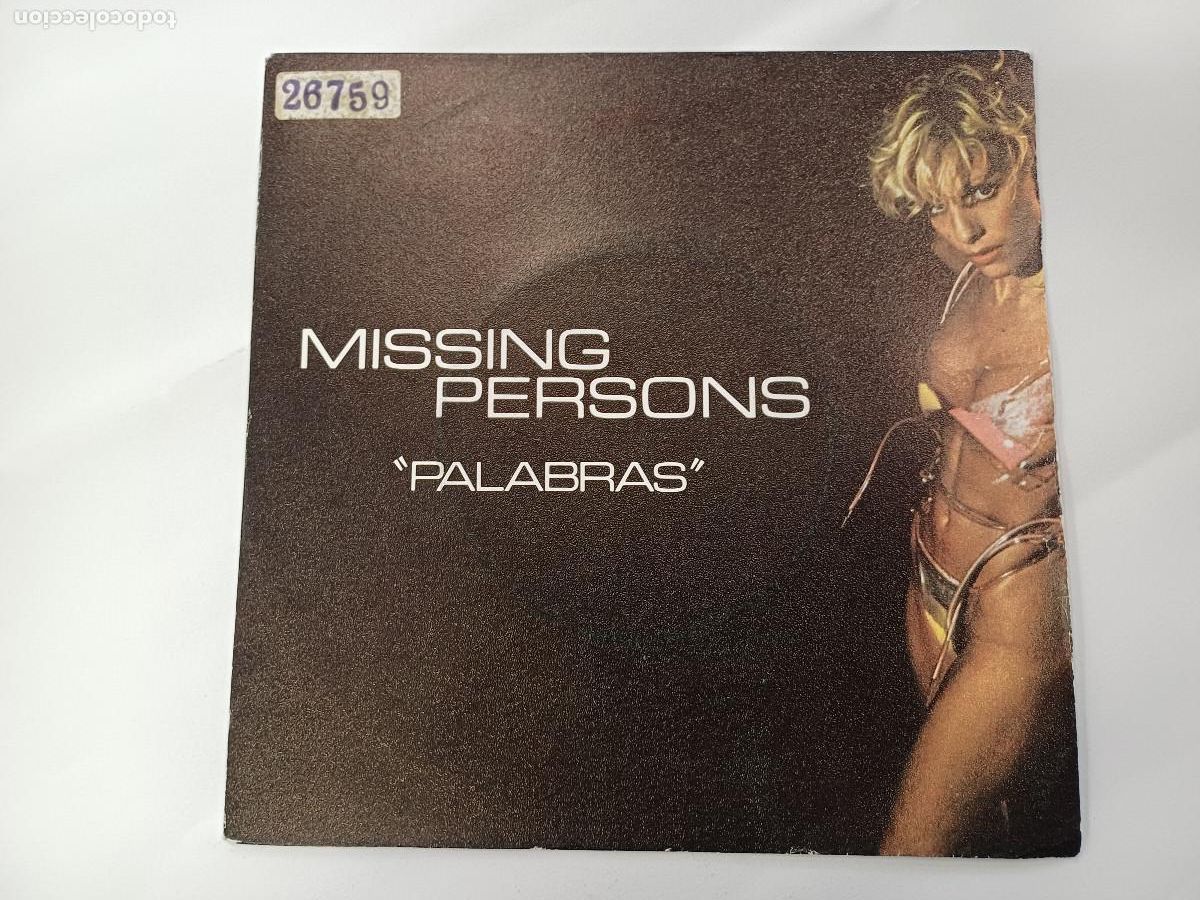 Discos de vinilo: MISSING PERSONS/PALABRAS/SINGLE PROMOCIONAL. - Foto 1