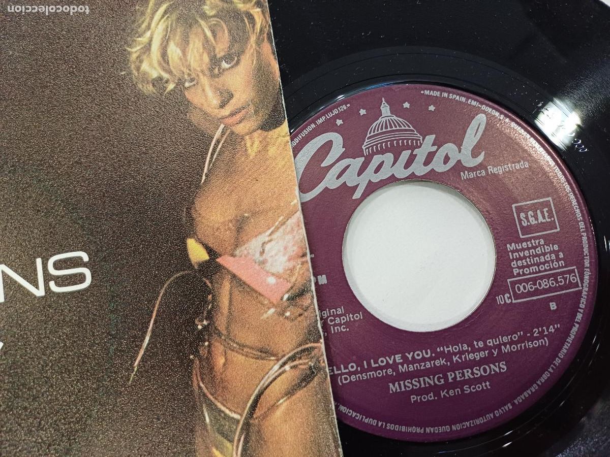 Discos de vinilo: MISSING PERSONS/PALABRAS/SINGLE PROMOCIONAL. - Foto 2