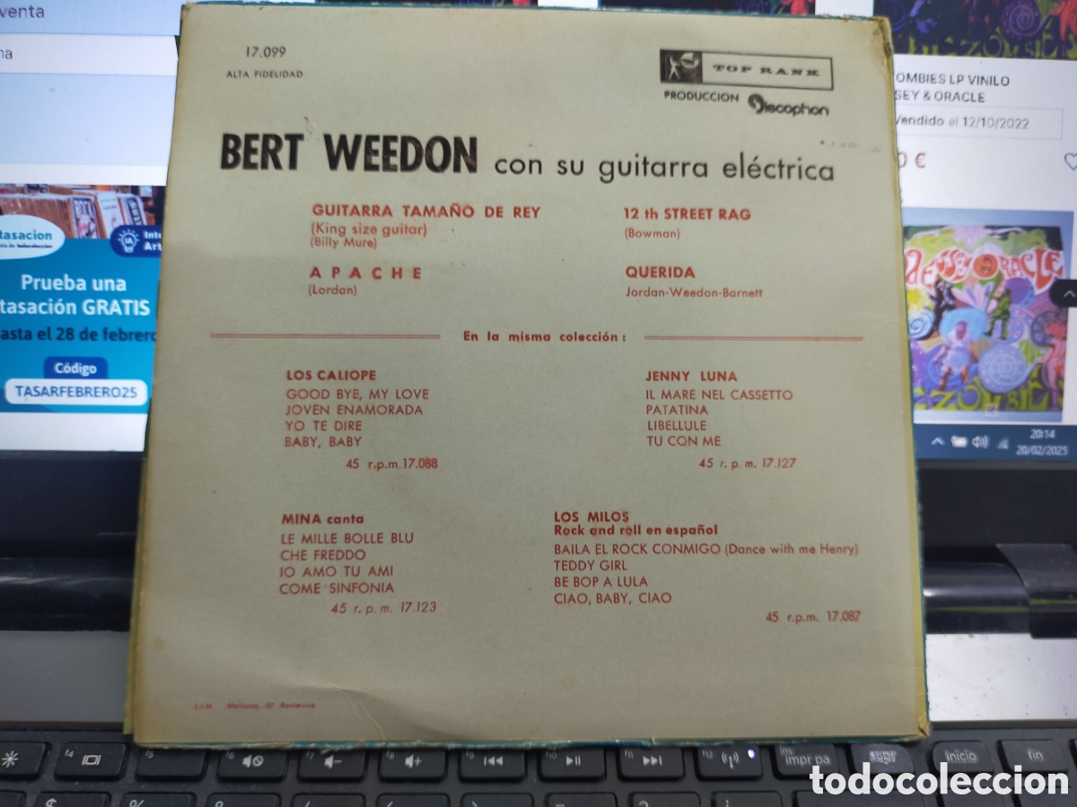 Discos de vinilo: Bert weedon ep apache + 3 Espa&ntilde;a 1960 escuchado - Foto 2