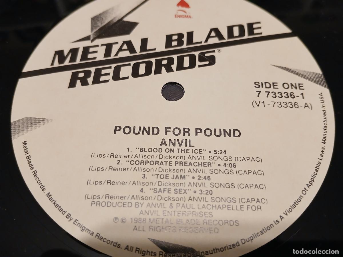 Discos de vinilo: ANVIL -POUND FOR POUND- (1988) LP DISCO VINILO - Foto 8