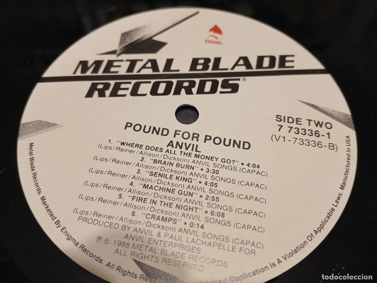 Discos de vinilo: ANVIL -POUND FOR POUND- (1988) LP DISCO VINILO - Foto 9