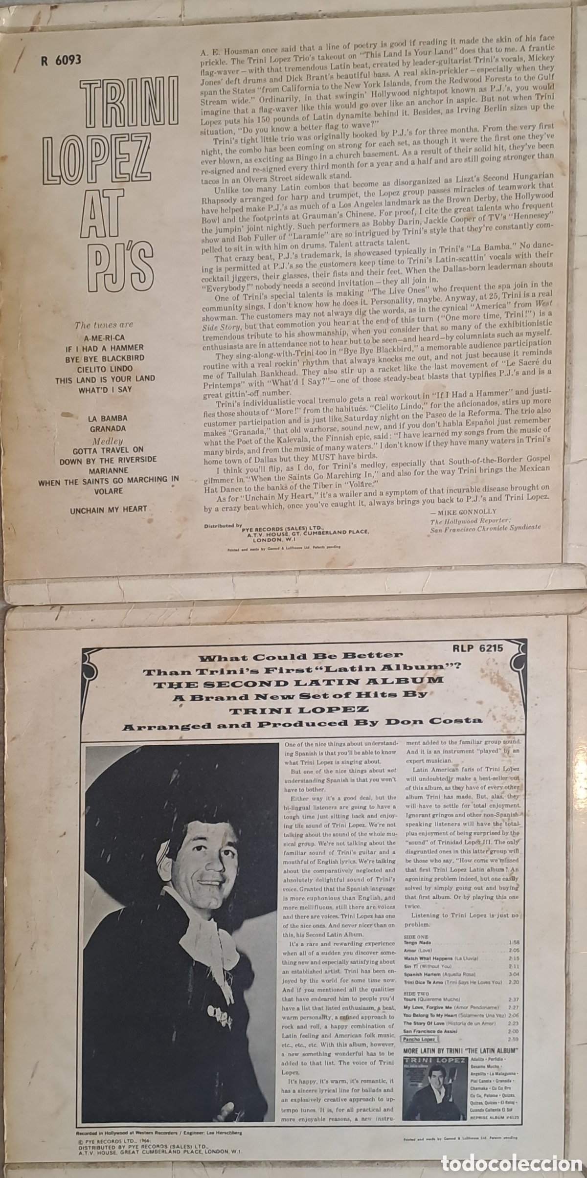 Discos de vinilo: LOTE LP DE IMPORTANCION DE TRINI LOPEZ. ILP.1 - Foto 2