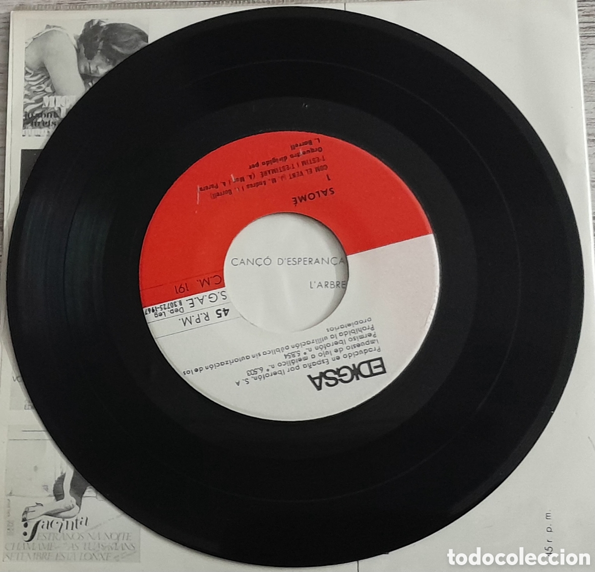 Discos de vinilo: SALOM&Eacute; - COM EL VENT + 3 - EDIGSA 1967 - Foto 3