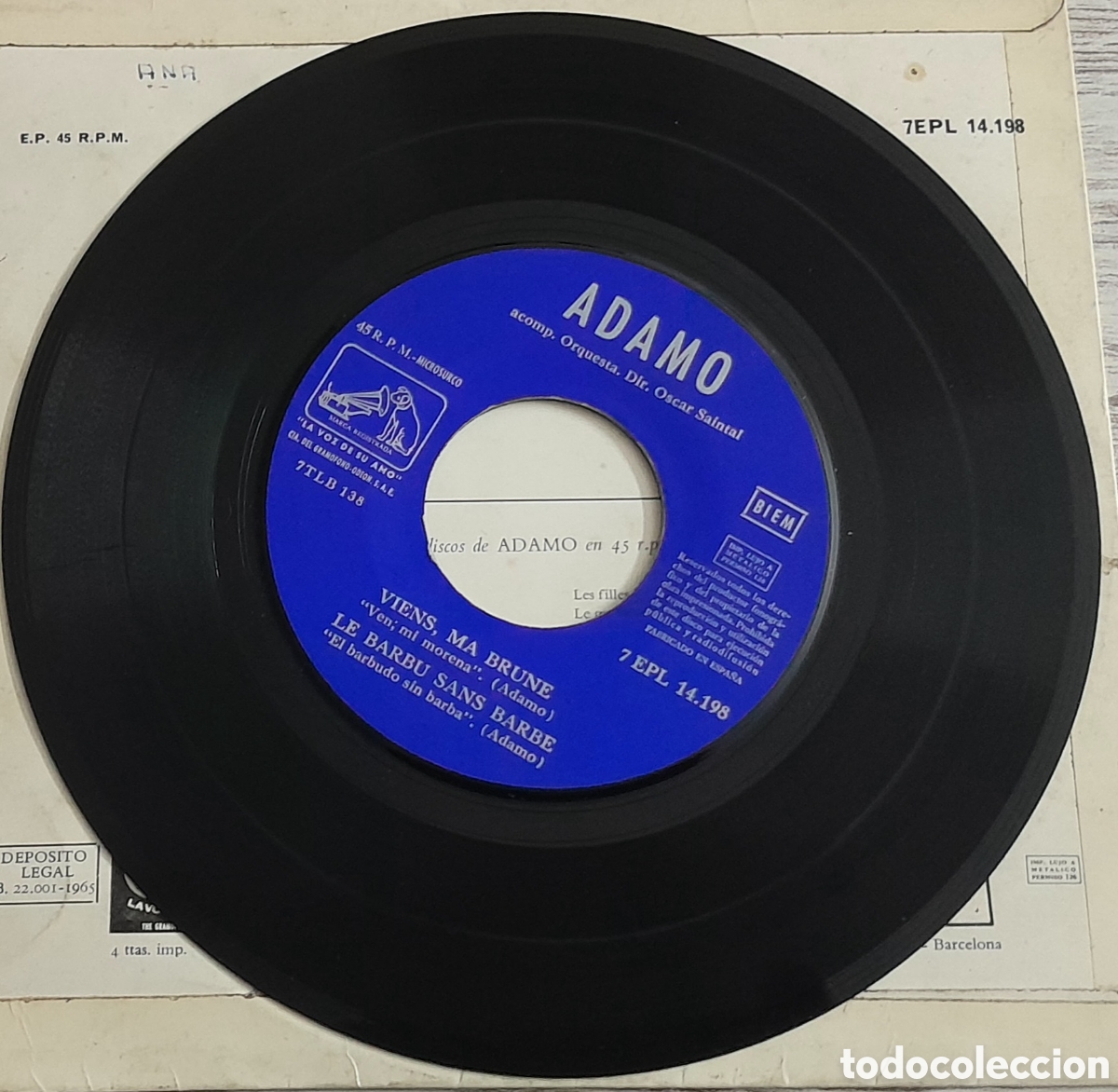 Discos de vinilo: ADAMO - MES MAINS SUR TES HANCHES + 3 - EMI 1965 - Foto 3