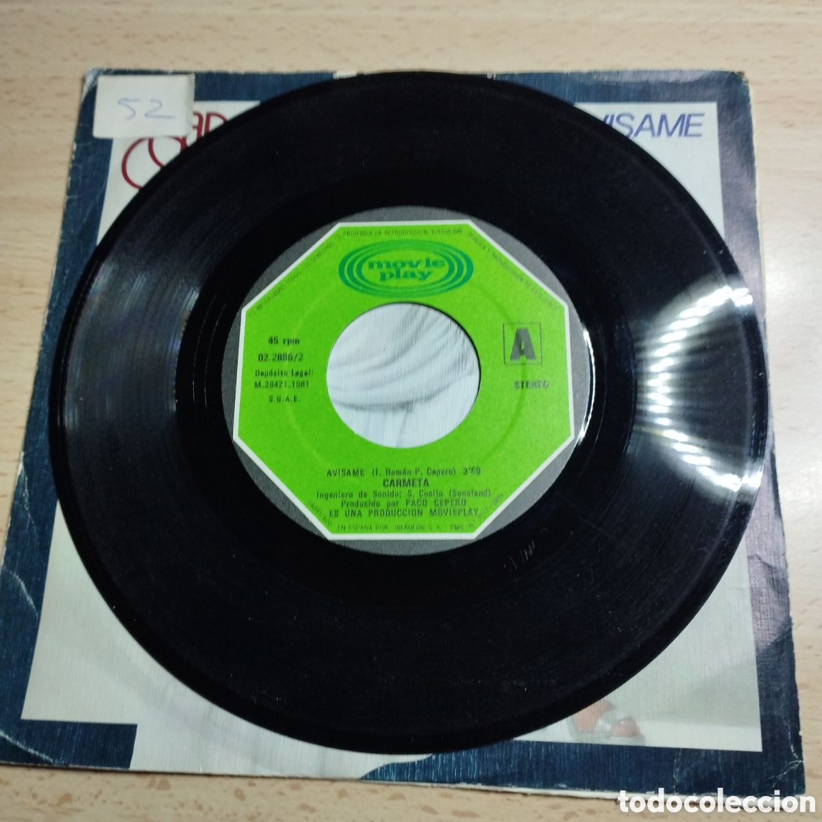 Discos de vinilo: Single 7&rdquo; Carmeta 1981. Av&iacute;same + yo y la luna - Foto 3