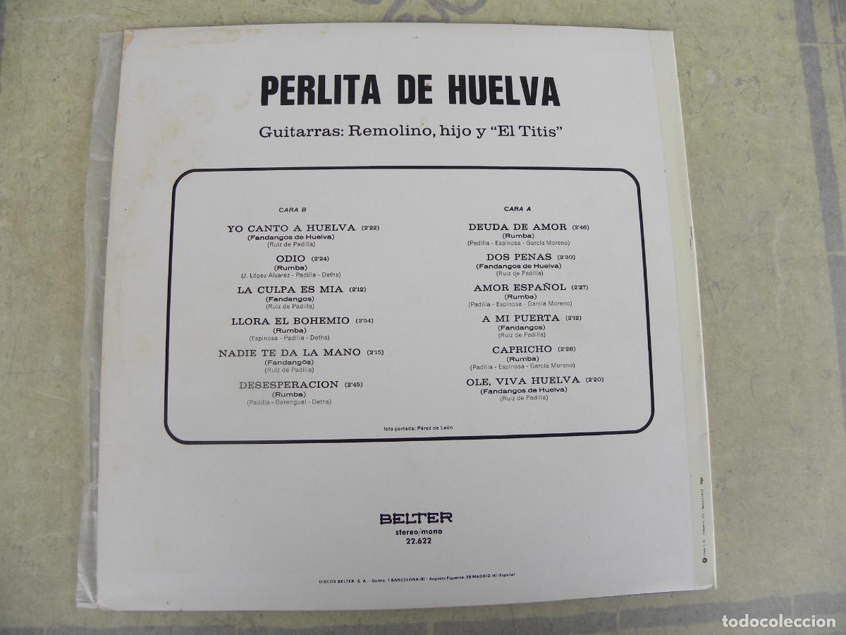Discos de vinilo: PERLITA DE HUELVA -LP 1972 - Foto 2