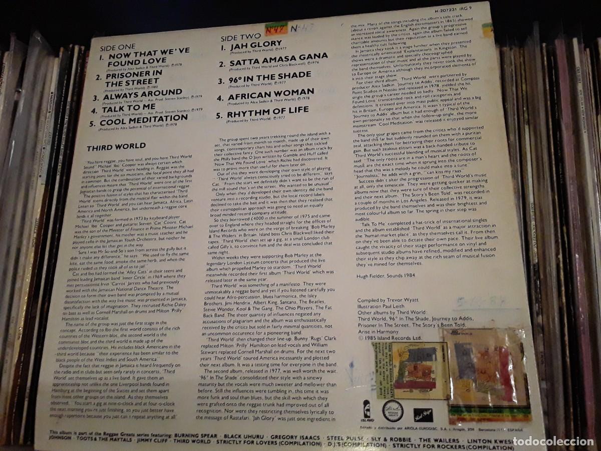 Discos de vinilo: Third World &lrm;&ndash; Reggae Greats - lp edic. spain - Foto 2