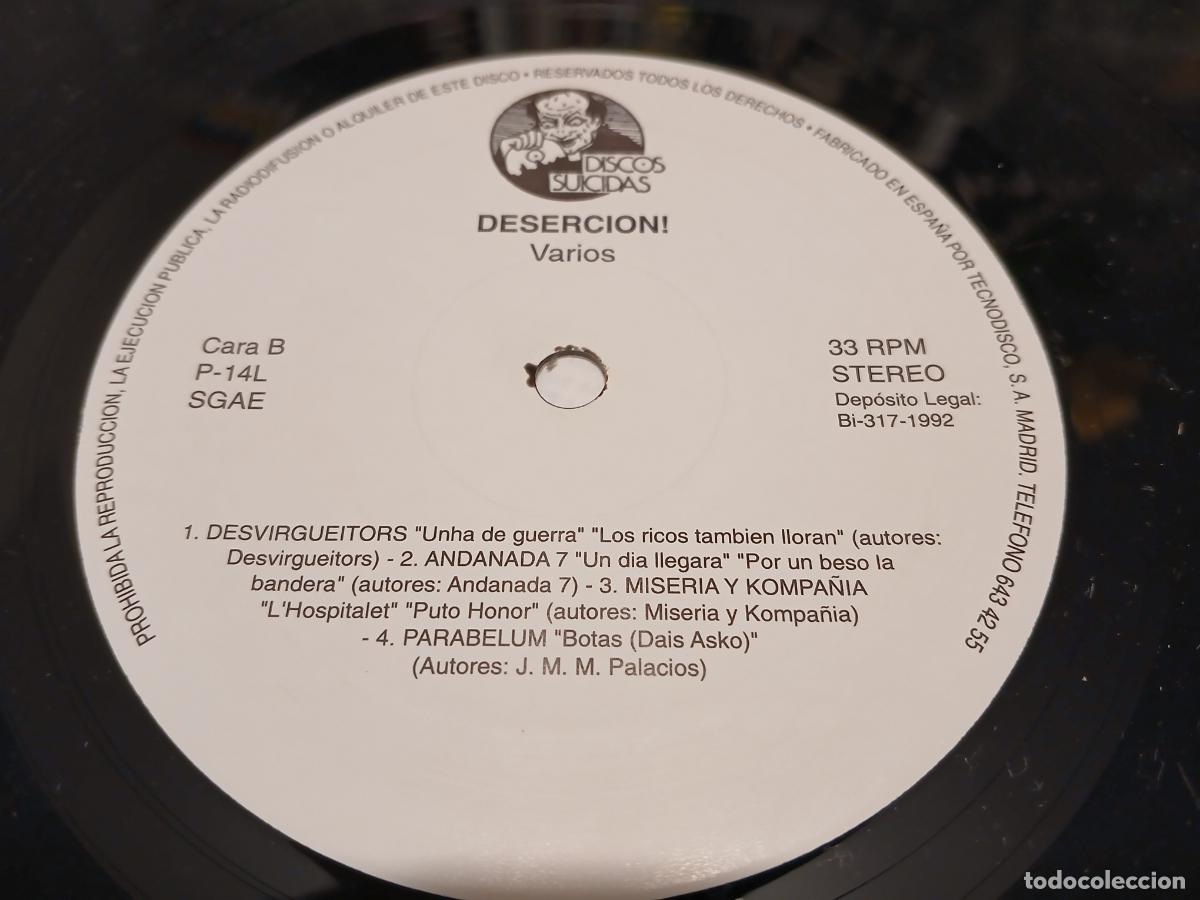 Discos de vinilo: DESERCI&Oacute;N! -RECOPILATORIO- (1992) LP DISCO VINILO - Foto 2