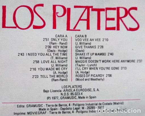 Discos de vinilo: Disco LP de Los Platters - a&ntilde;o 1977 - Foto 2