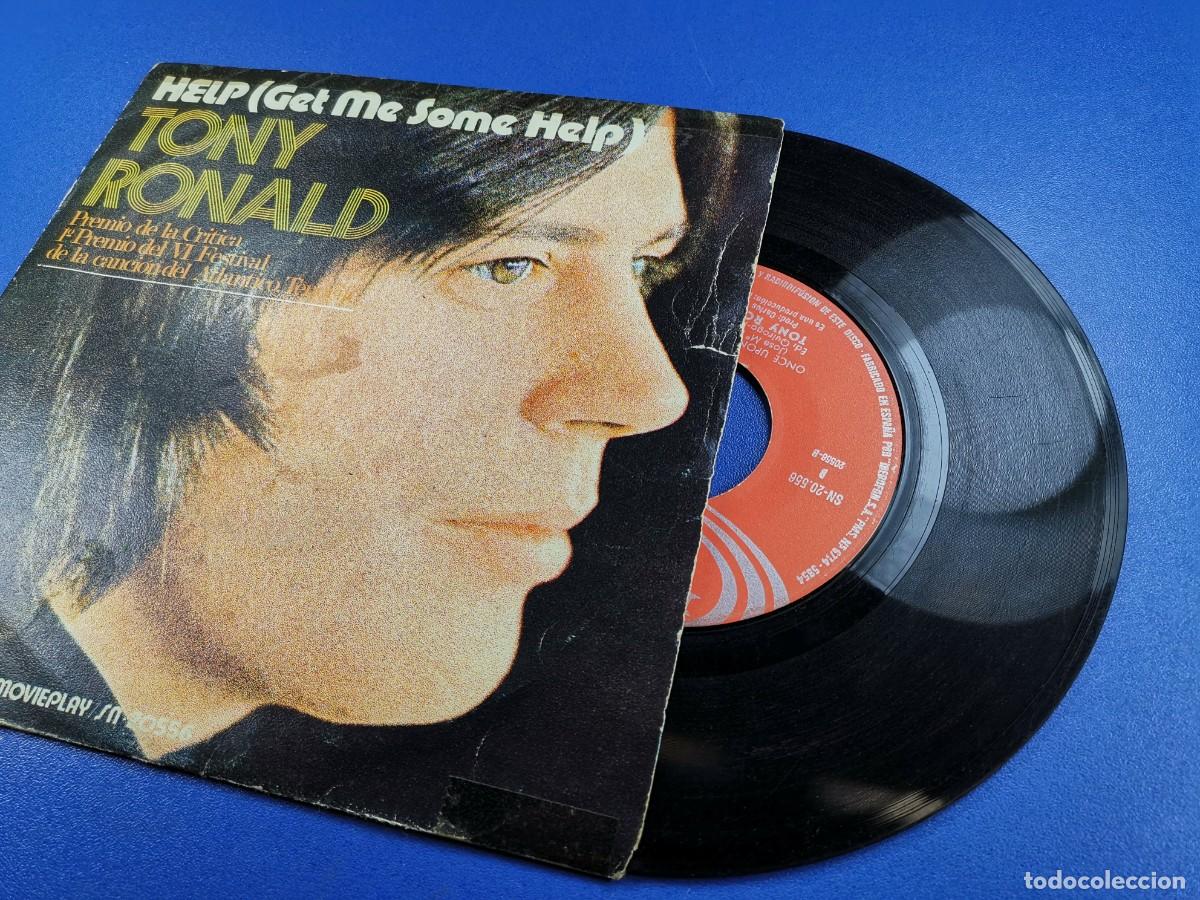Discos de vinilo: Tony Ronald. Help/ Once Upon A Time. Single 7&rdquo;, a&ntilde;o 1971. - Foto 4