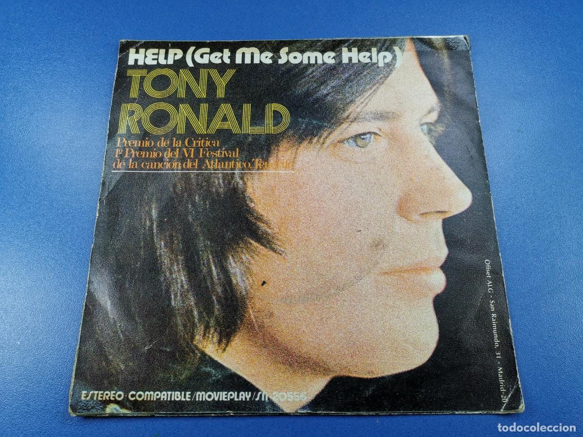 Discos de vinilo: Tony Ronald. Help/ Once Upon A Time. Single 7&rdquo;, a&ntilde;o 1971. - Foto 5