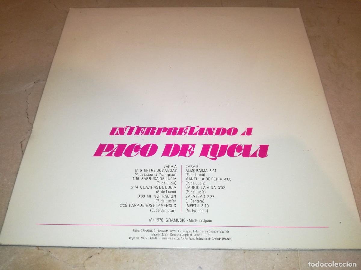 Discos de vinilo: INTERPRETANDO A PACO DE LUCIA-ORIGINAL 1976 - Foto 2