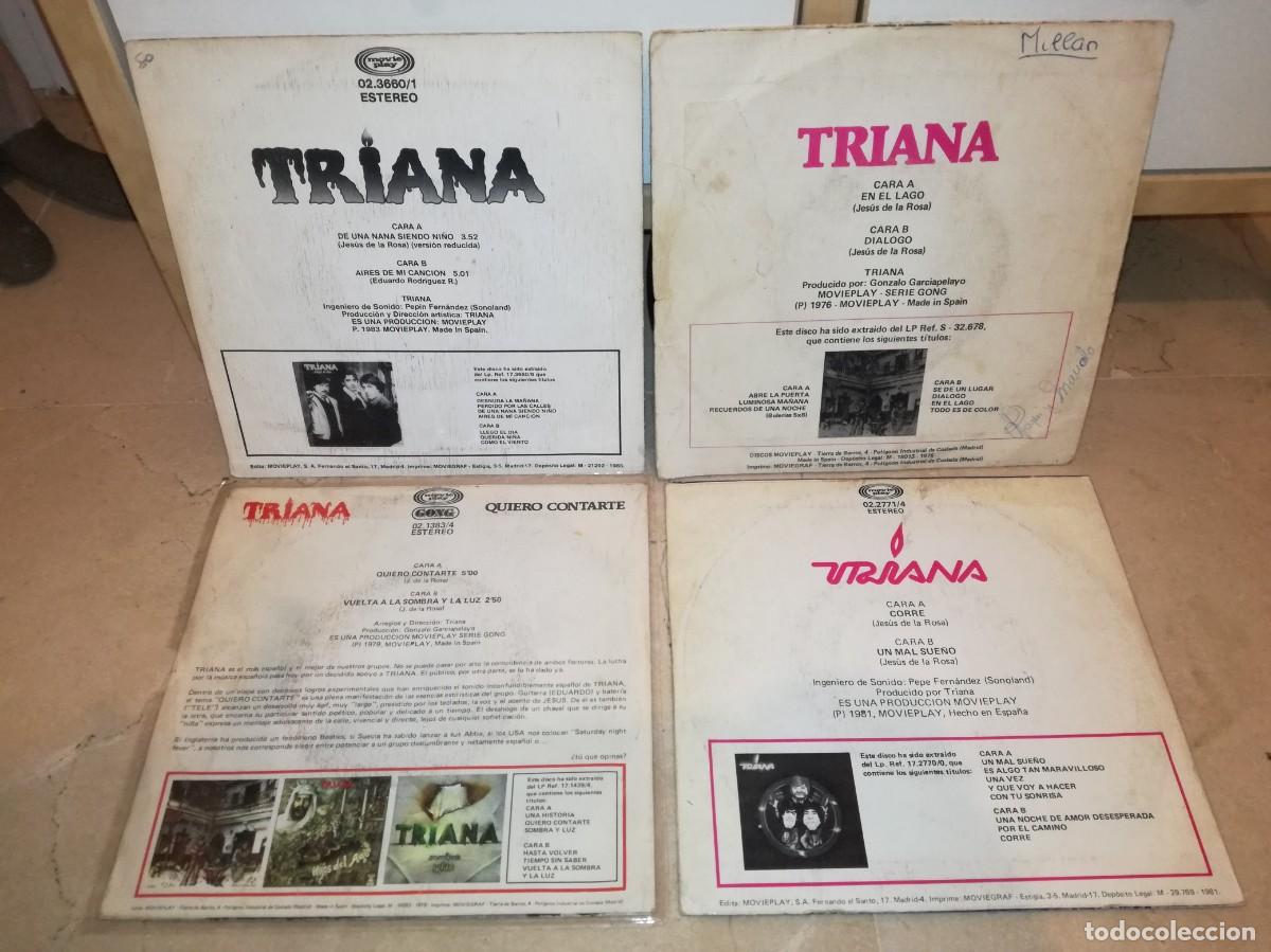 Discos de vinilo: LOTE DE 4 SINGLES ORIGINALES DE TRIANA - Foto 2
