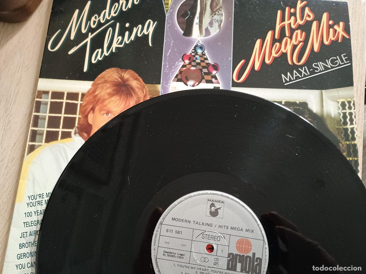 Discos de vinilo: Modern Talking &lrm; Hits Mega Mix, Spain 1988 Pop Synth-pop - Foto 2