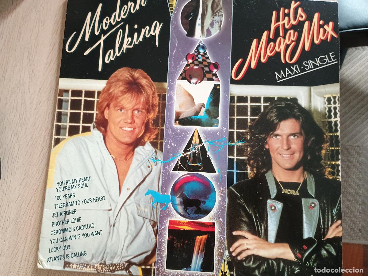 Discos de vinilo: Modern Talking &lrm; Hits Mega Mix, Spain 1988 Pop Synth-pop - Foto 3