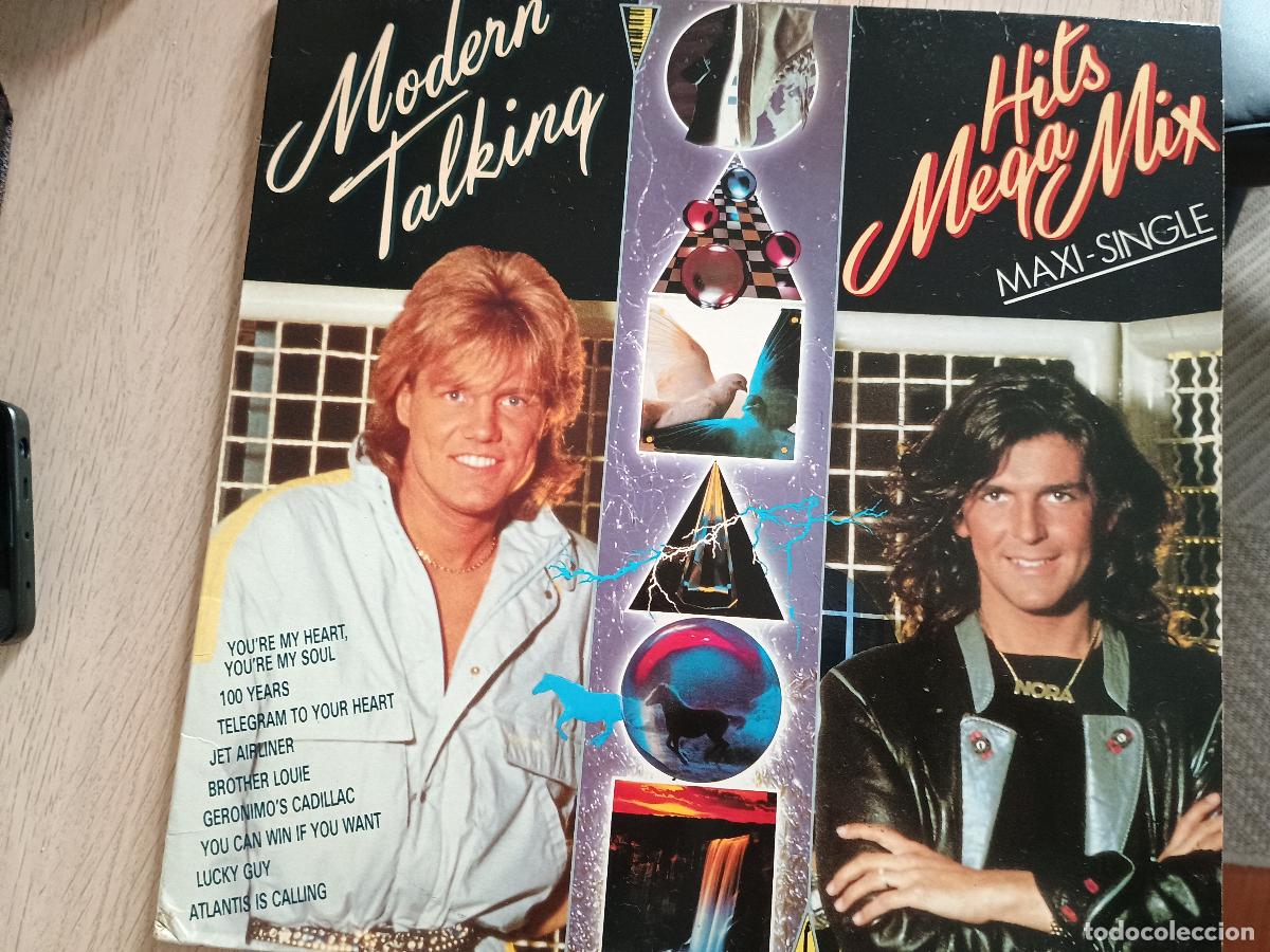 Discos de vinilo: Modern Talking &lrm; Hits Mega Mix, Spain 1988 Pop Synth-pop - Foto 1