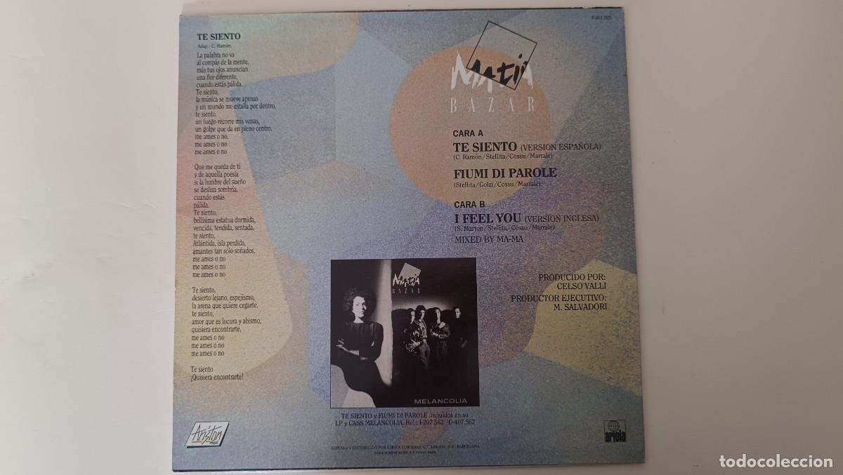 Discos de vinilo: Matia Bazar &ndash; Te Siento - Foto 2