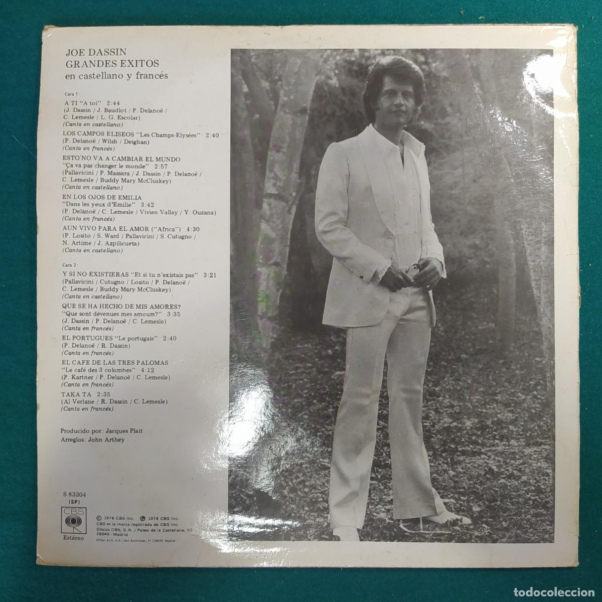 Discos de vinilo: Joe Dassin &ndash; Grandes Exitos En Castellano Y Franc&eacute;s - Foto 2