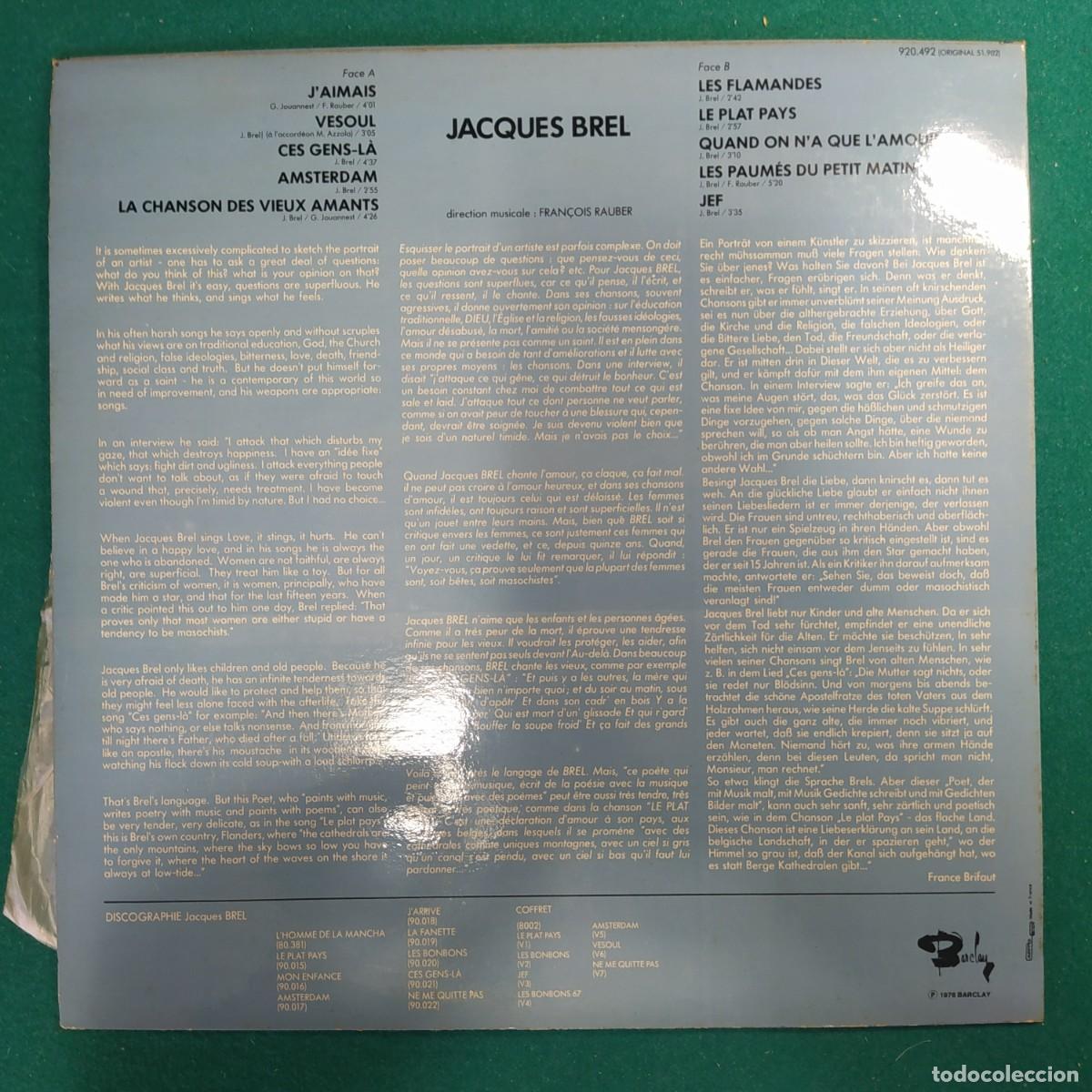 Discos de vinilo: Jacques Brel &ndash; la chanson - Foto 2