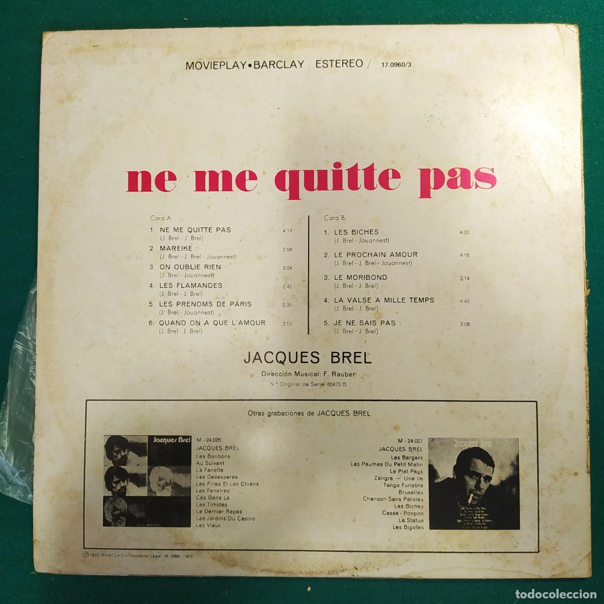Discos de vinilo: Jacques Brel &ndash; Ne Me Quitte Pas - Foto 2
