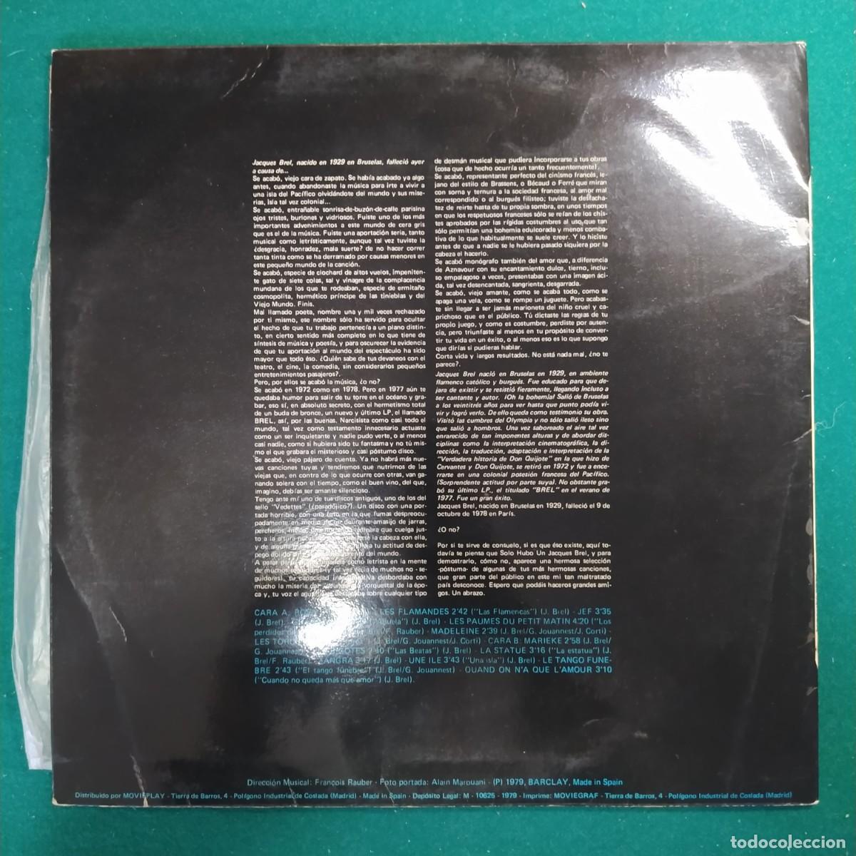 Discos de vinilo: Jacques Brel &ndash; Solo Hubo Un Jacques Brel Vol. 2 - Foto 2