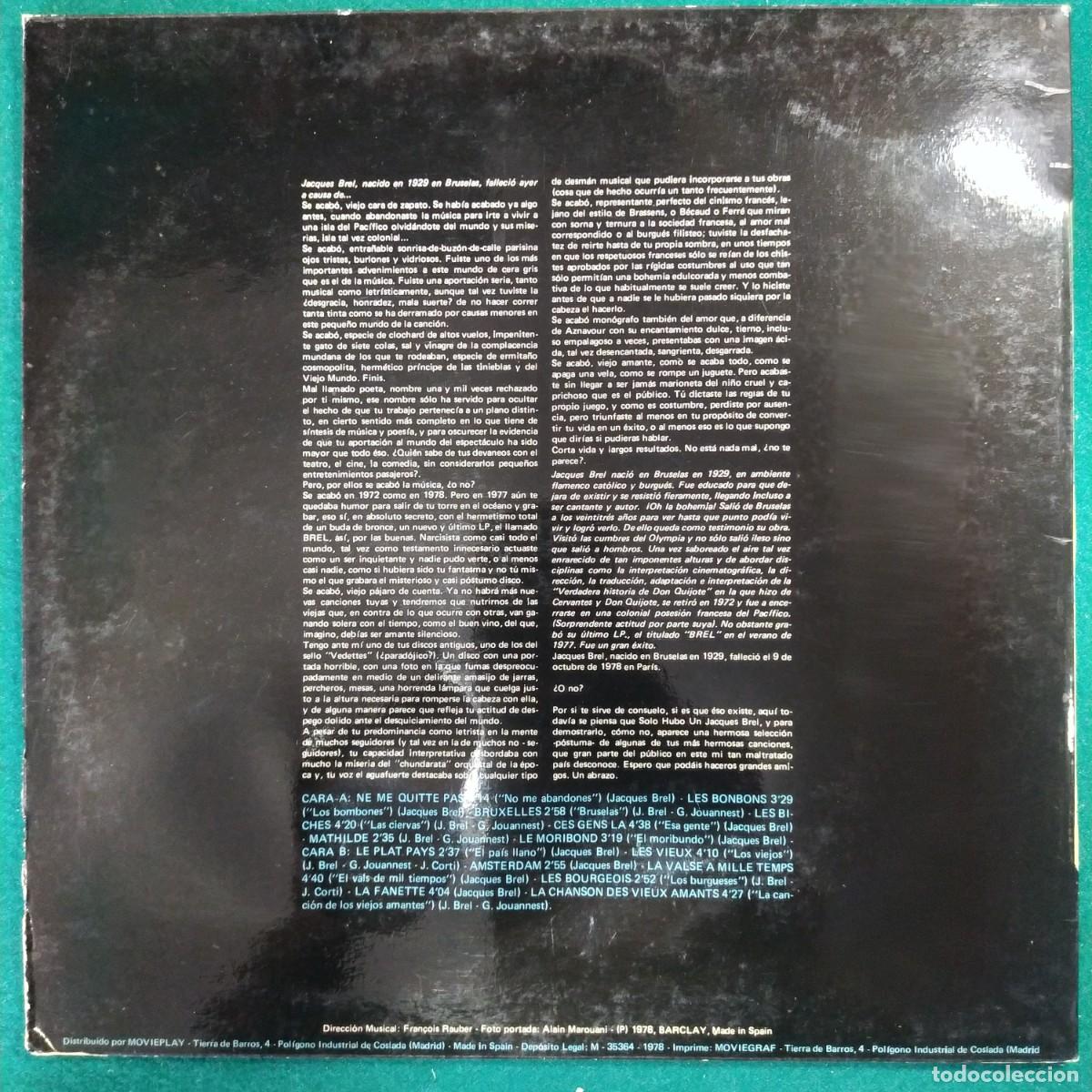 Discos de vinilo: Jacques Brel &ndash; Solo Hubo Un Jacques Brel - Foto 2