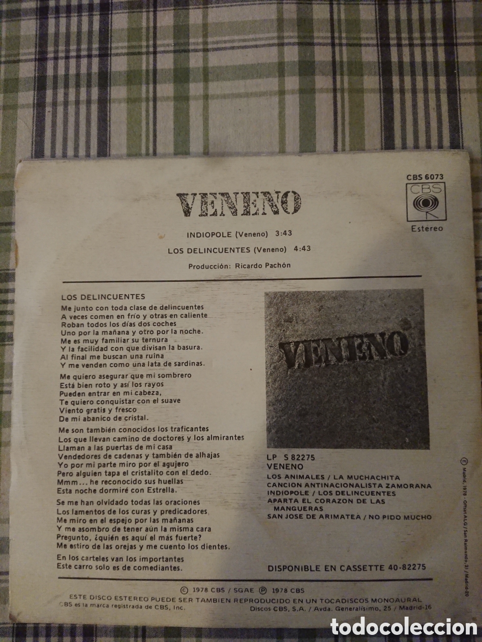 Discos de vinilo: Veneno - Indiopole - single - Foto 3