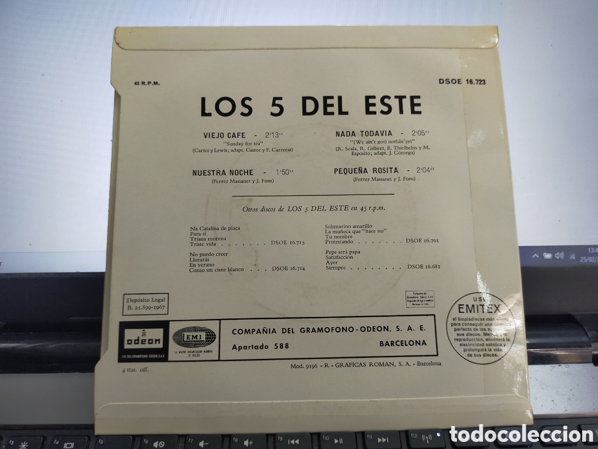 Discos de vinilo: Los 5 del este ep viejo caf&eacute; + 3 1967 - Foto 3