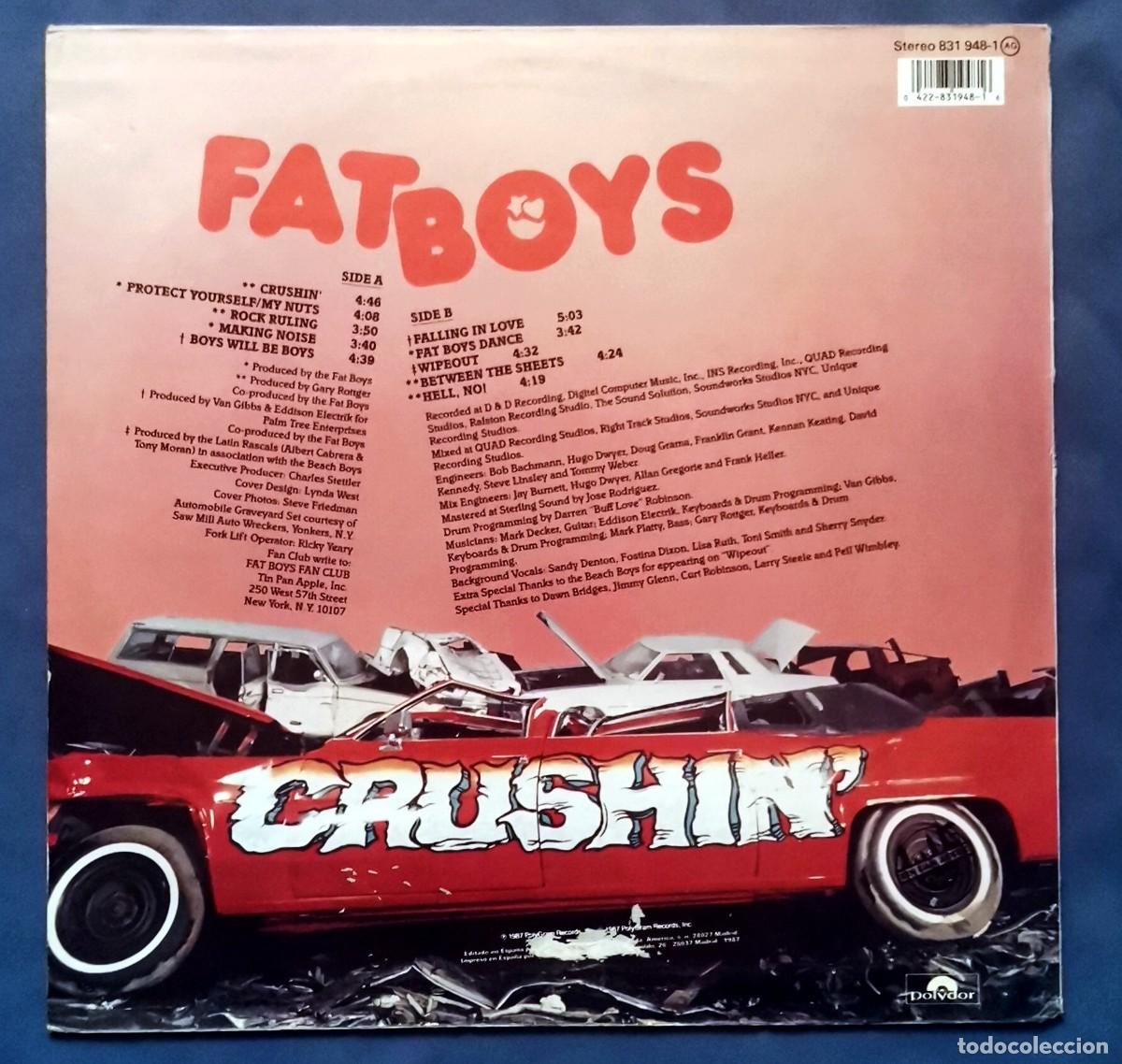 Discos de vinilo: Fat Boys &lrm;&ndash; Crushin LP 1987 espa&ntilde;a - Foto 2