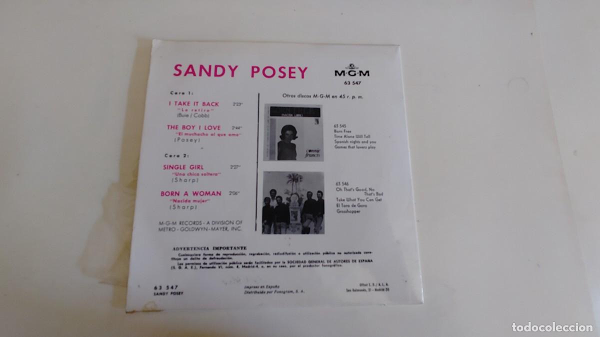 Discos de vinilo: SANDY POSEY-EP I TAKE IT BACK +3-NUEVO - Foto 2
