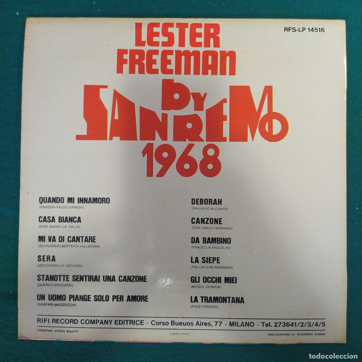 Discos de vinilo: Lester Freeman &ndash; Lester Freeman By Sanremo 1968 - Foto 2
